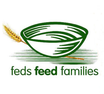 Feds Feed Families logo. A sketch of a green bowl with a piece of wheat.