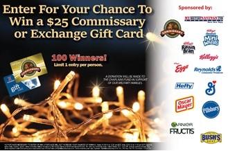 Commissary and exchange gift card promotion graphic Thumbnail