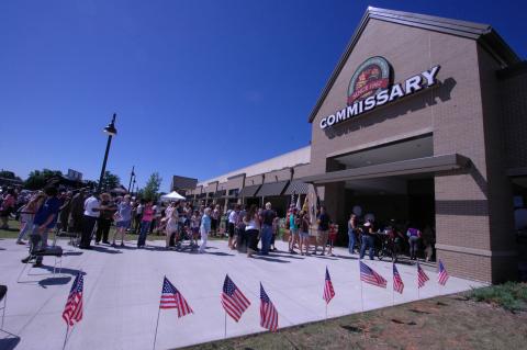 Soldiers and family members enter the Fort Campbell, Kentucky, Commissary Thumbnail