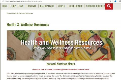 DeCA Health and Wellness webpage Thumbnail
