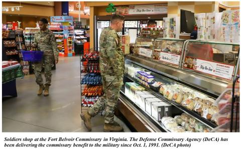 Soldiers shop at Fort Belvoir Commissary