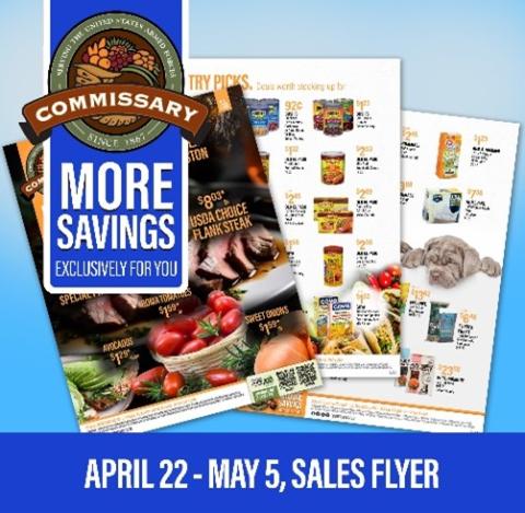 Graphic of Commissary Sales Flyer for April 22 - May 5