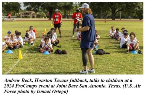 Andrew Beck at 2024 ProCamps event at Joint Base San Antonio.