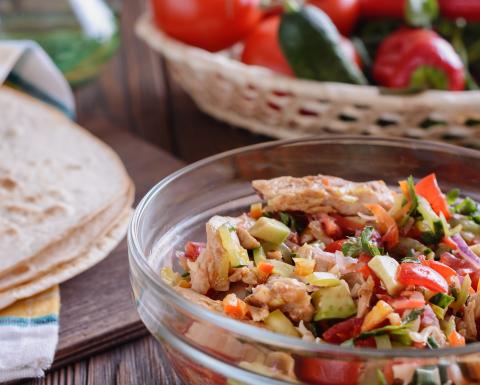 Image of a chicken tortilla fajita bowl