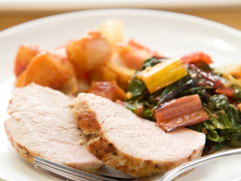 Pressure Cooker Pork Loin with Apples and Swiss Chard | Commissaries